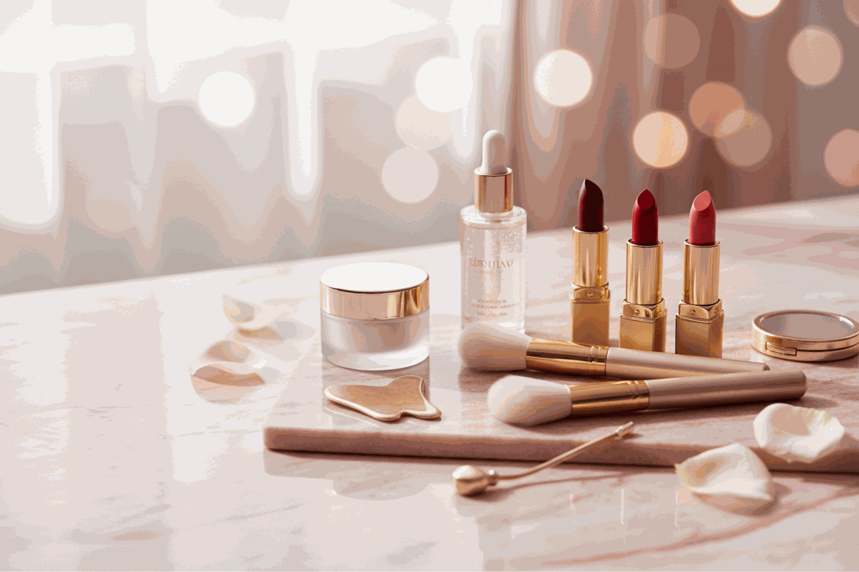 Grid of colorful blog article cards from GlamStoreBeauty about nails and manicure tips