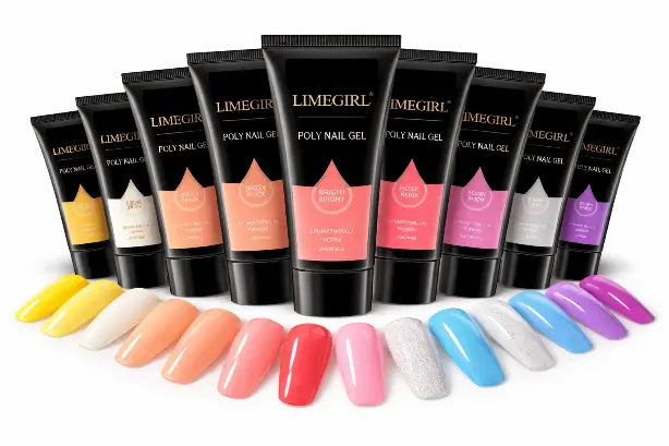 Set de geluri Poly Gel Unghii UV/LED în culori profesionale pentru manichiură rezistentă și naturală