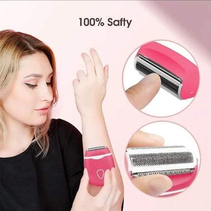 Epilator modern silentios portabil fără fir pentru femei, utilizare umedă și uscată, cap detașabil, pentru zone bikini, picioare și subraț.