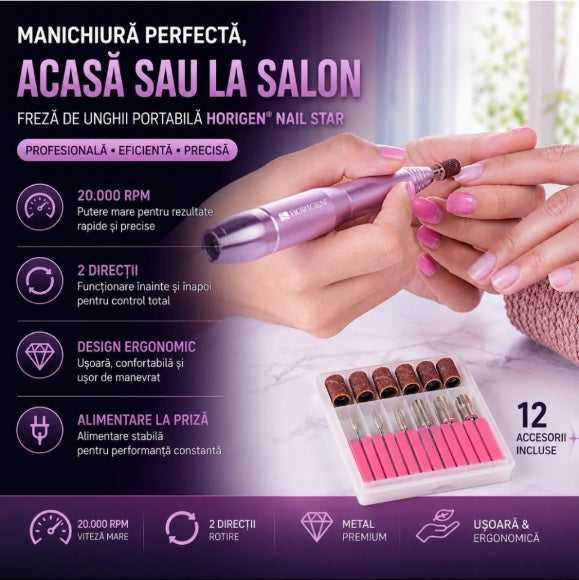 Freza unghii electrica 20.000 rm portabila