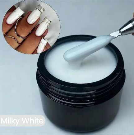Gel constructor extensii unghii profesional milky white pentru extensii și întărire unghii fragile