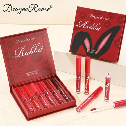 Kit complet de rujuri 6 nuante de rosu pentru buze catifelate