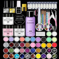 kit unghii gel profesional complet pentru începători cu gel UV, pudre acrilice și instrumente nail art