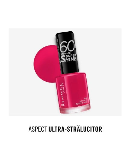 Lac de unghii Rimmel 60 Seconds Shine culoare roz deschis