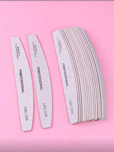 Set 5 pile pentru manichiură profesională cu granulație 180/240 pentru modelare și finisaj delicat