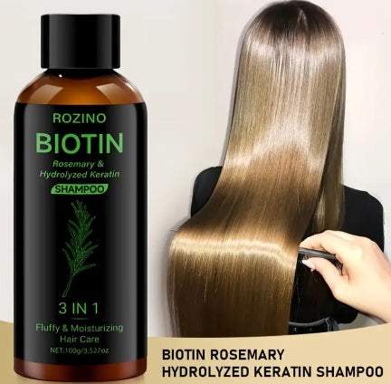 Șampon pentru stimularea creșterii părului cu rozmarin, biotină și keratină, pentru păr mai puternic și sănătos