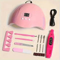 Set 7in1 de unghii cu lampă LED, polizor USB, pilă și separator de degete pentru manichiură perfectă acasă