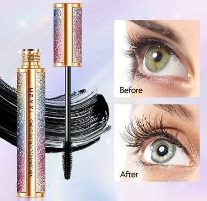 Rimel negru intens pentru curbarea genelor, rezistent la apă și decolorare, cu efect de alungire și formule durabilă.