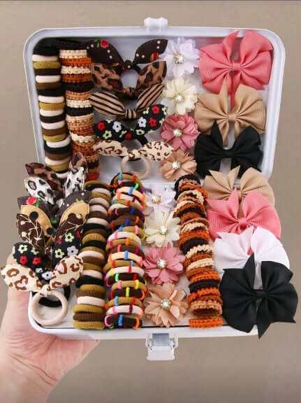 Set de 117 agrafe elegante pentru păr cu flori și strasuri diverse