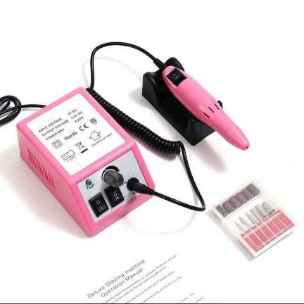 Kit electric profesional pentru îngrijirea unghiilor, manichiură și pedichiură acasă, cu capete interschimbabile și design ergonomic